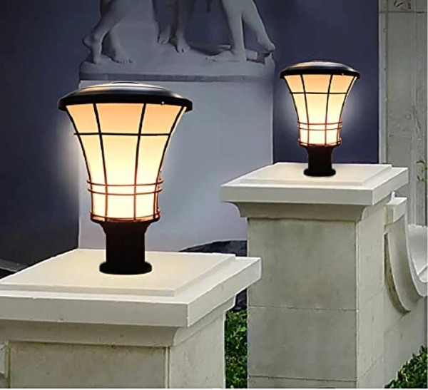 Das/P/GL Prime Quality Unbreakable PVC Outdoor/Exterior Gate Light Lamp or Pole Light for Home/Office/Garden/Park/Farmhouse/Villa - Gate Light, Black & White, NA